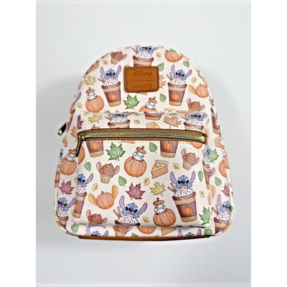 Loungefly Disney Lilo & Stitch Pumpkin Spice Latte Mini Backpack New w/ Tags